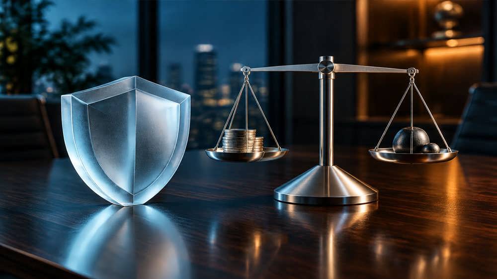 کانسپت بصری امنیت سایبری و مدیریت ریسک در بازارهای مالی غیرمتمرکز